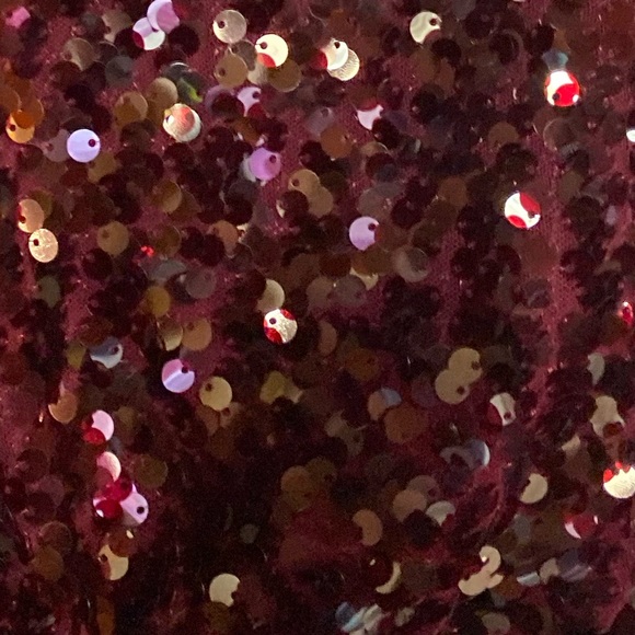 Wayf burgundy sequined the Savannah blouson evening Dress ladies xs extra small - Picture 12 of 12